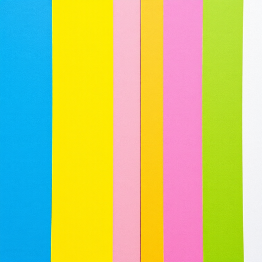 Create a vibrant vertical striped pattern with alternating colors including blue, yellow, pink, green, and white reminiscent of a playful, modern design, shot with a DSLR camera at f/8 aperture, ISO 100, 24mm lens, in natural light for enhanced clarity and vivid colors.