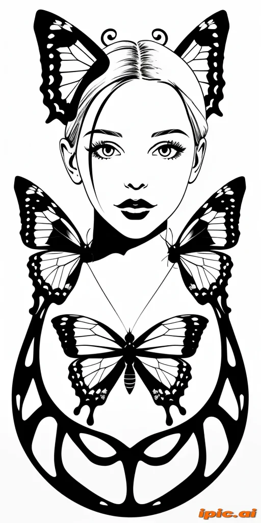 black butterfly outline
