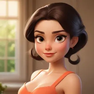 brunette cartoon character