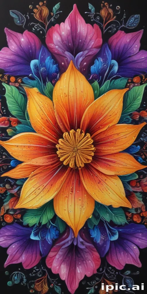 colourful flower drawing
