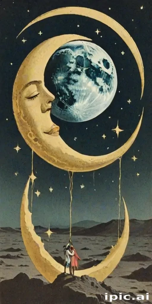 vintage moon art