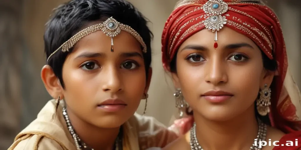 mom and son indian