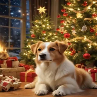 christmas wallpaper dogs