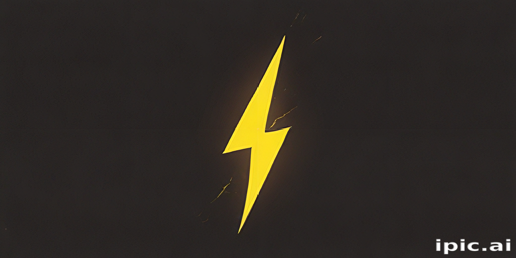 Bright Yellow Lightning Bolt Against a Dark Background Creating a ...