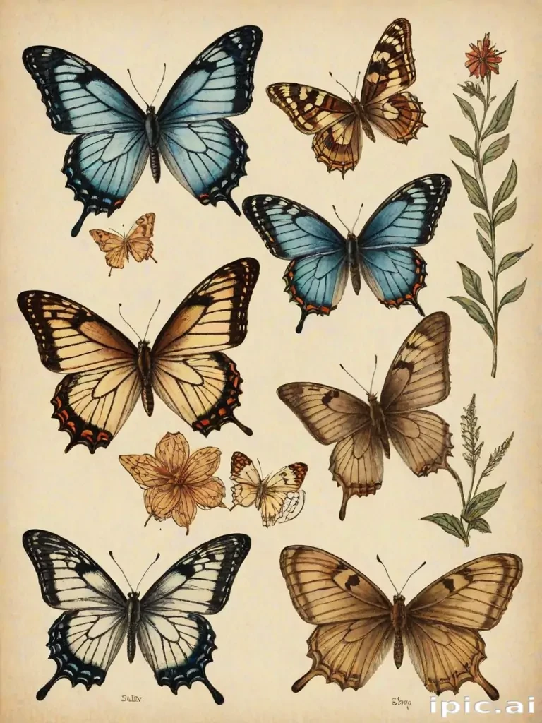 pictures of drawings of butterflies