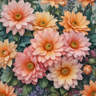 drawings of flowers with color