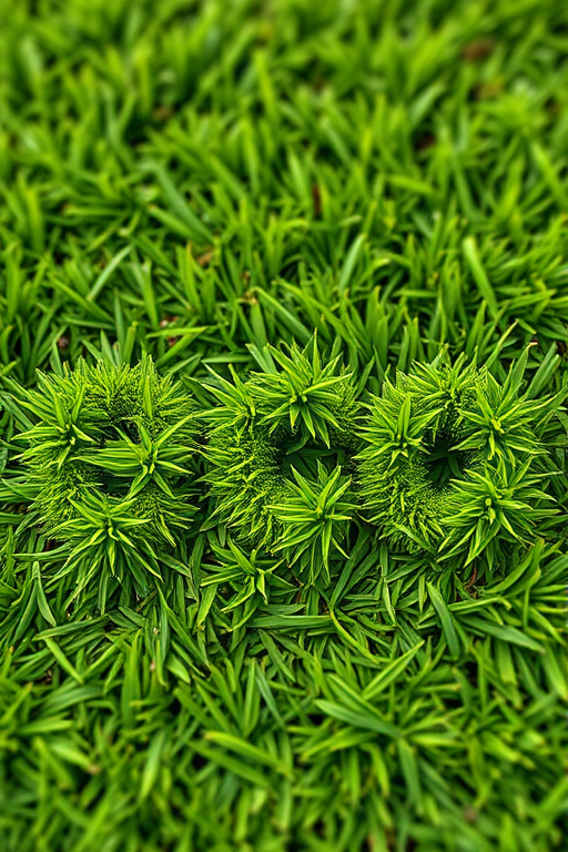 Create an image of the word "eco" formed with vibrant green grass, captured with a DSLR camera, f/2.8 aperture, ISO 100, 50mm lens, shallow depth of field, natural lighting, top-down view.