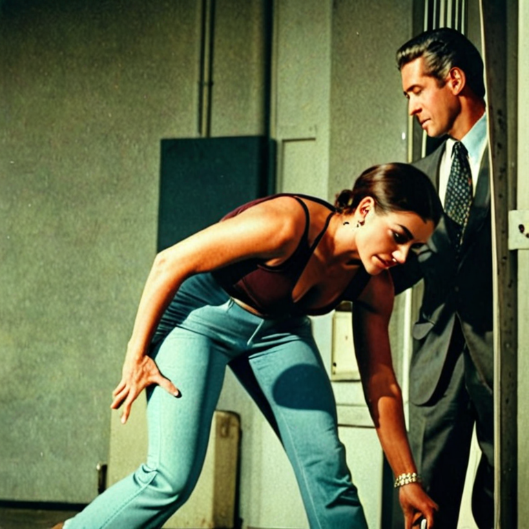 a women bending over with a man pulling down his pants while standing directly behind her