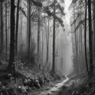 forest clipart black and white