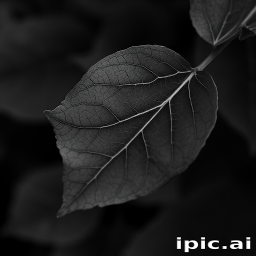 leaf in black and white