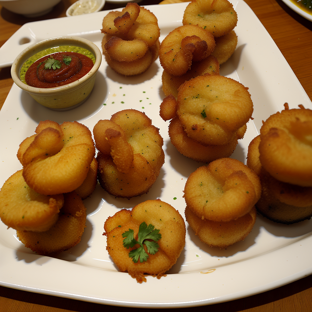 deep fried appetizer served with chutney