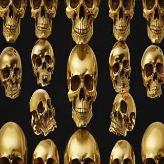 transparent gold skull