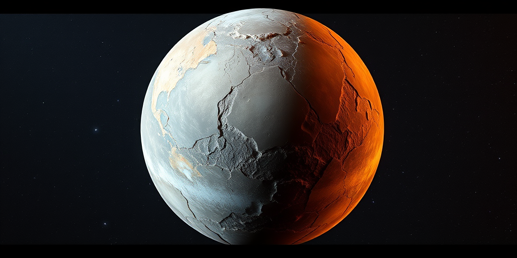 Generate an image of a textured, rocky planet with subtle variations in color and surface detail, viewed in a high-quality space environment, using a DSLR camera with a 50mm lens, f/8 aperture, ISO 200, and a 1/100s shutter speed for optimal clarity and depth.