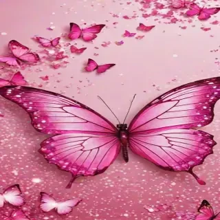 glitter pink butterfly wallpaper