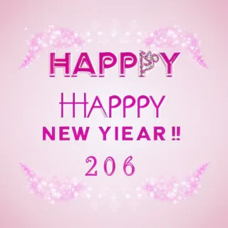 happy new year pink