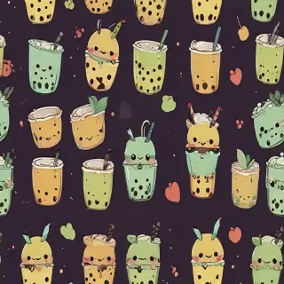 cute boba backgrounds
