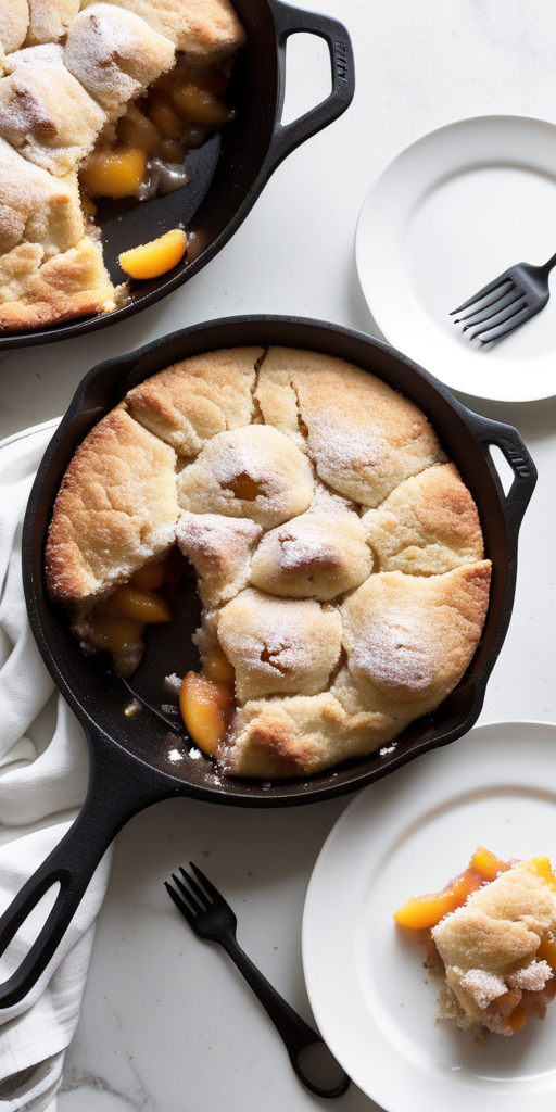 cast iron skillet peach cobbler