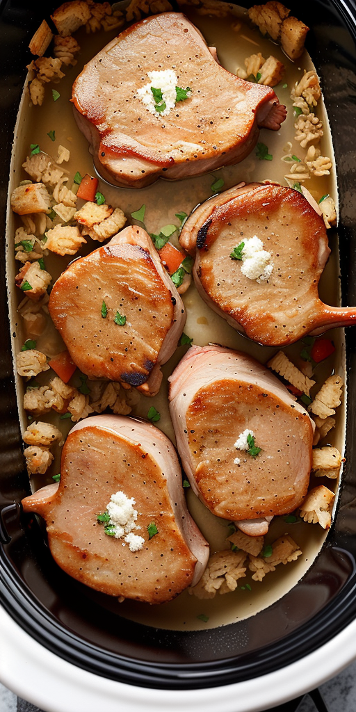 pork chops in crock pot with stuffing