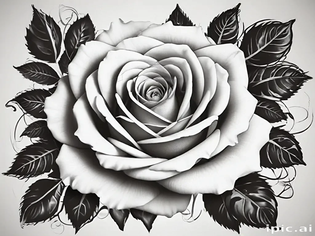 roses clipart black and white