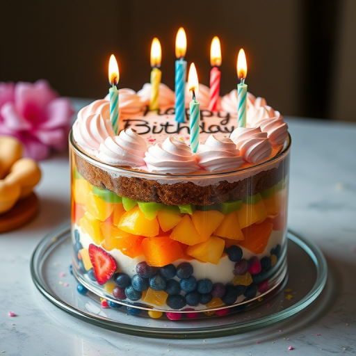 transparent birthday cake