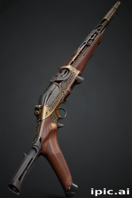 Intricately Designed Steampunk-Inspired Rifle with Elaborate Metalwork ...