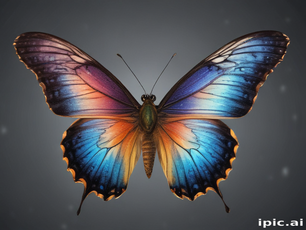A Stunning Butterfly with Vibrant Blue and Orange Wings Displaying ...