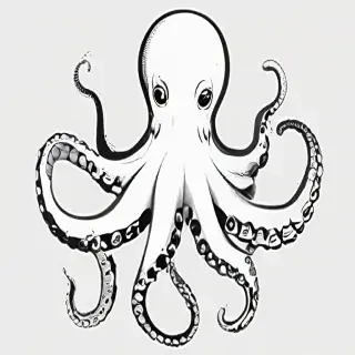 octopus clip art black and white