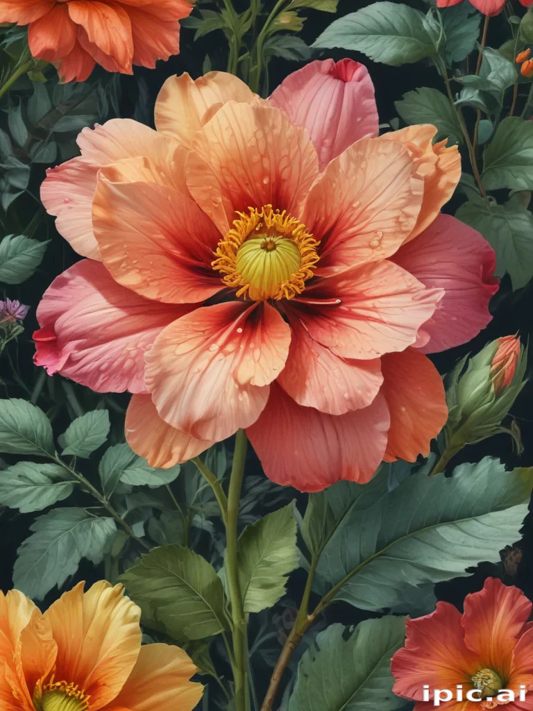 color drawings of flowers