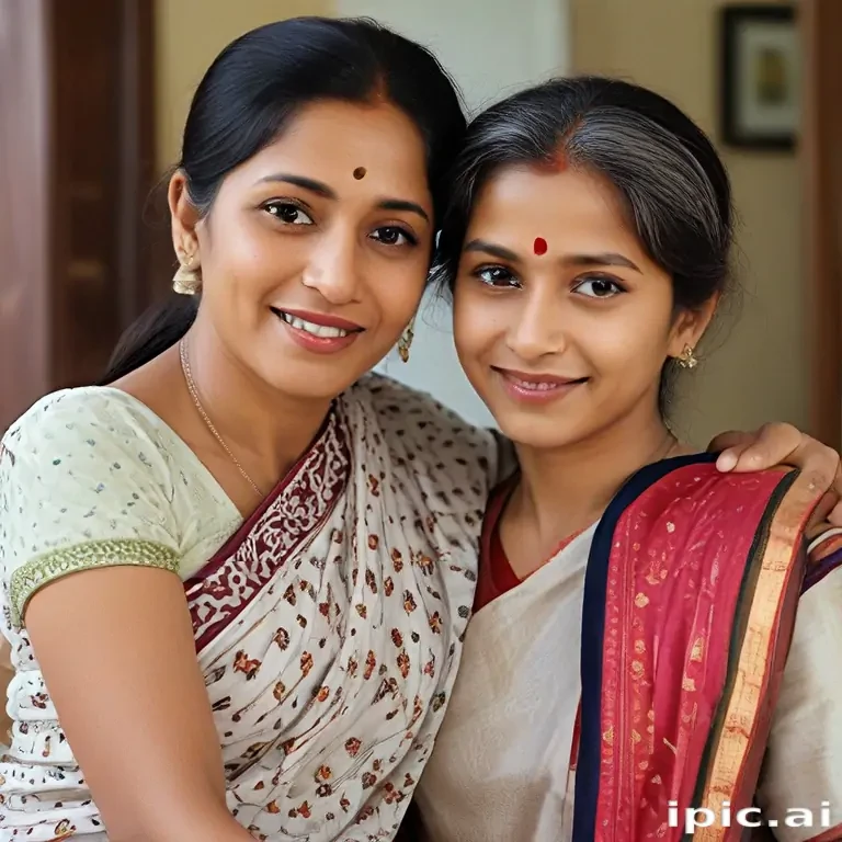 indian son with mom