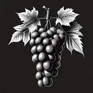 grapes clipart black and white