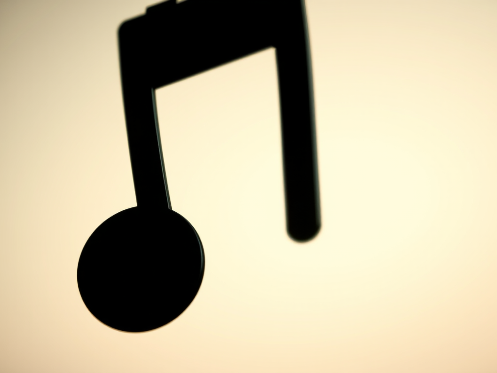 Create a high-resolution vector image of a musical note with a soft gradient background, shot with a 50mm lens at f/2.8, ISO 100, and a shallow depth of field to enhance detail and focus.