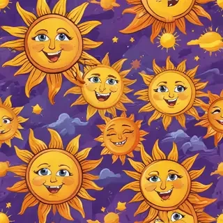 cartoon suns