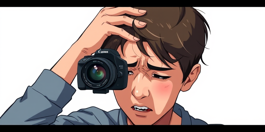 Generate a high-resolution illustration of a distressed person holding their head in despair, using a DSLR camera with a 50mm lens at f/1.8, shot from a slightly low angle to emphasize emotion, in natural lighting to enhance the mood.