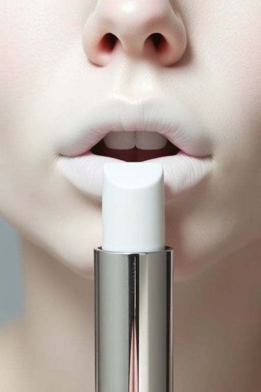 Opaque white lipstick titled "Blank Canvas" with a creamy texture, perfect for creating avant-garde looks or as a base for custom colors