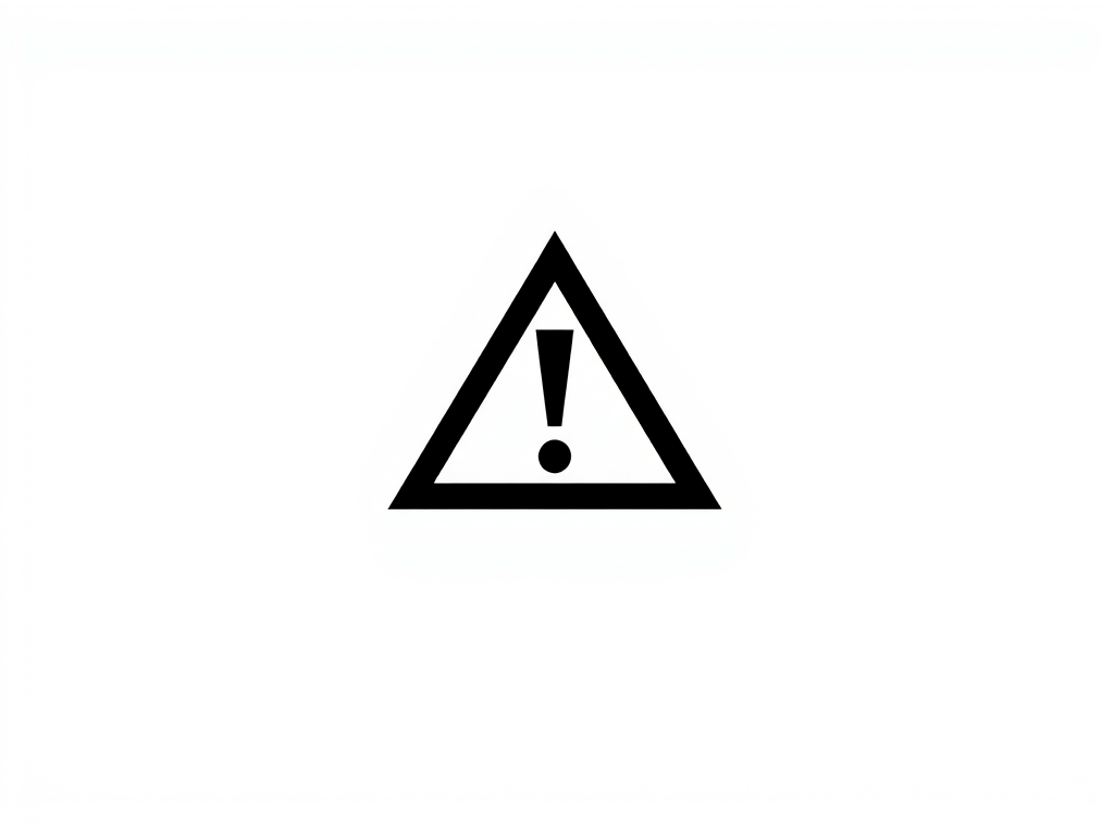 Generate a high-resolution image of a triangle with an exclamation mark inside, using a DSLR camera, 50mm lens, aperture f/2.8, ISO 100, natural light, and shot from an eye-level view to enhance clarity and detail.