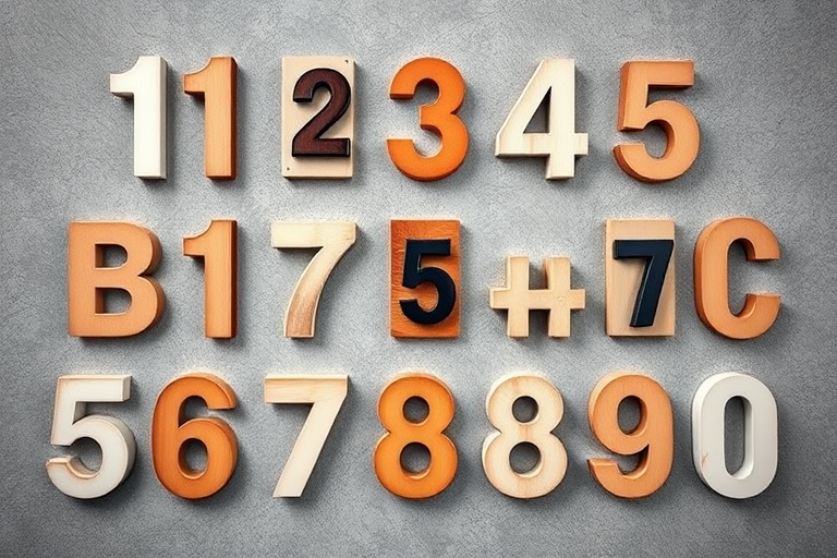 Create a textured backdrop featuring large, block-style letters and numbers arranged in an organized grid, with soft ambient lighting, shot with a DSLR camera at f/5.6 aperture, ISO 200, 50mm lens, in a flat lay style to enhance depth and clarity.