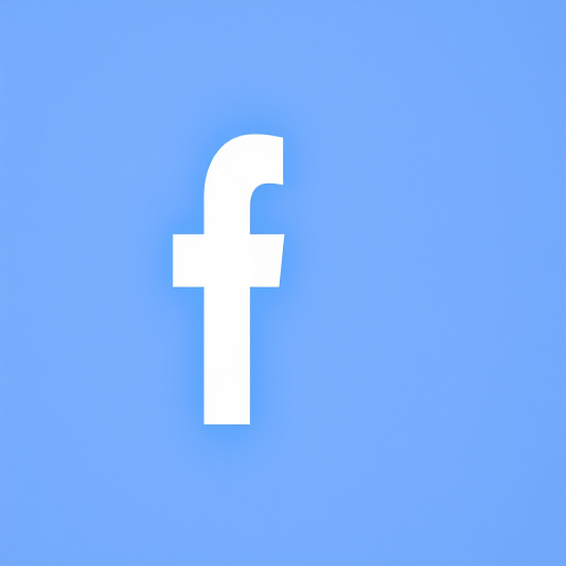 Create a high-resolution image of the Facebook logo with a clean blue and white color scheme, shot with a Canon EOS R5 at f/2.8, ISO 100, 50mm lens, natural lighting, top-down view, emphasizing clarity and vibrancy.