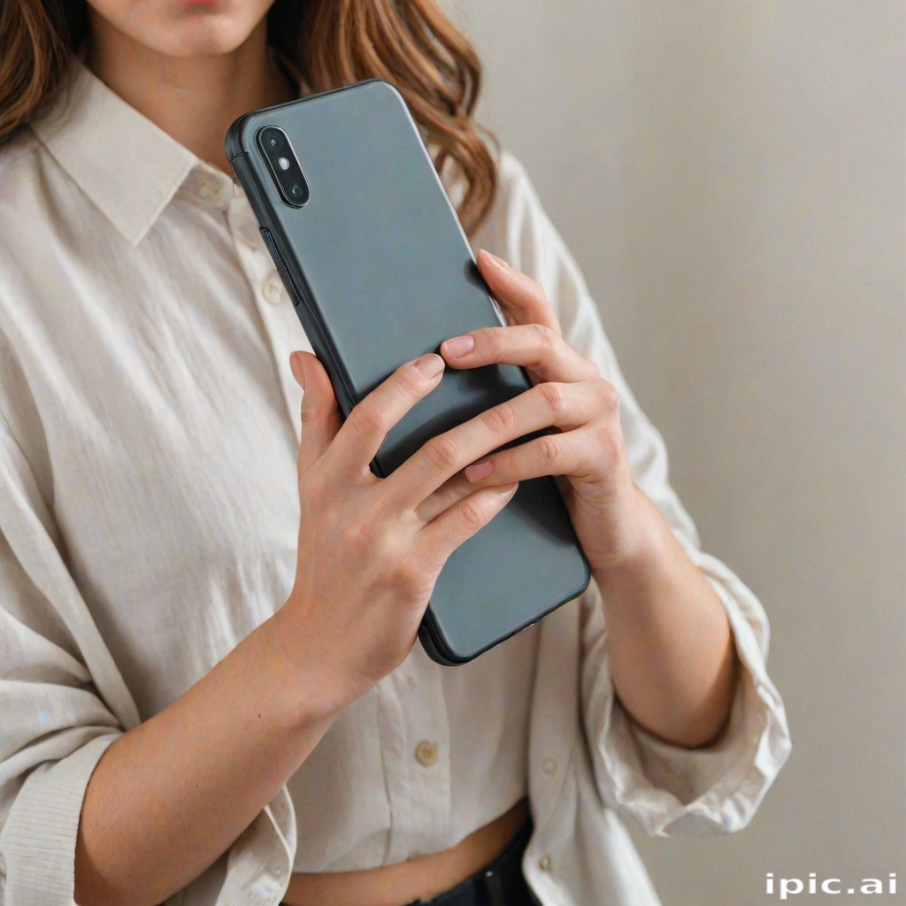 holding phone