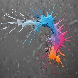 transparent paint splatter