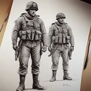 soldiers drawing