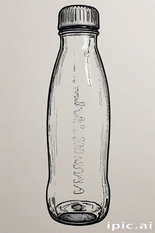 water bottle drawing