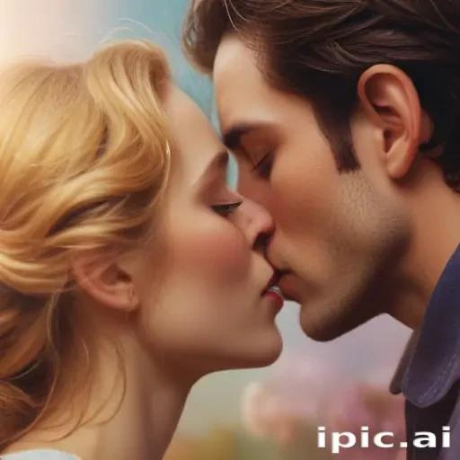 couple kissing aesthetic