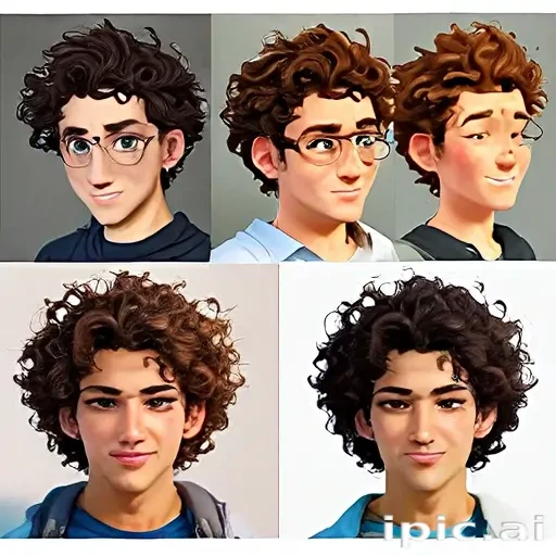 popular male cartoon characters with curly hair