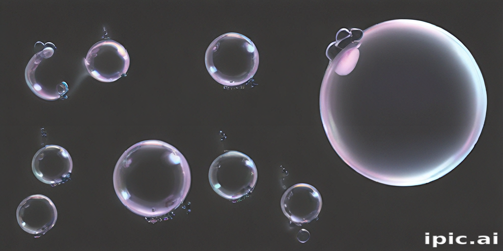 Collection of Delicate Soap Bubbles Floating Against a Dark Background