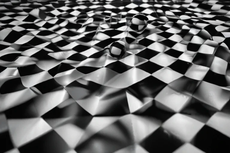 black and white checkered background