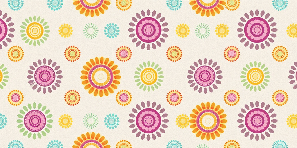 Regenerate the seamless pattern of colorful circular motifs in soft pastel colors on a light gray background, using a Canon EOS R5 camera, aperture f/8, ISO 100, 50mm lens, top-down view, with natural soft lighting to enhance image quality.