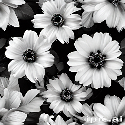 Elegant Black and White Floral Design Featuring Beautiful Blossoms and ...