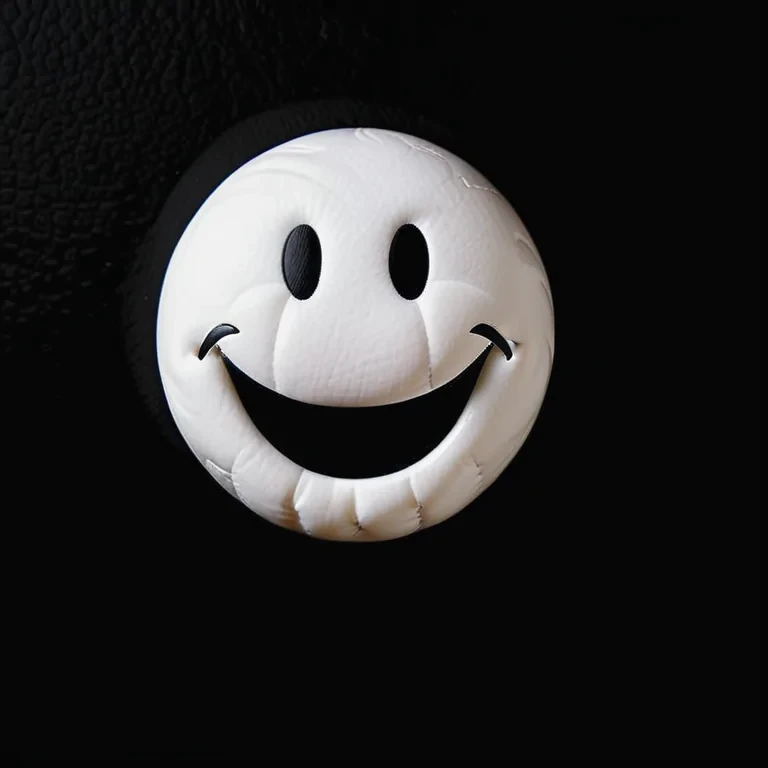 white smiley face black background