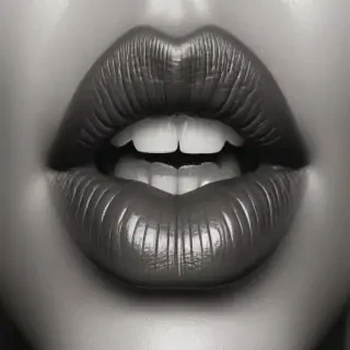 lips black and white clipart