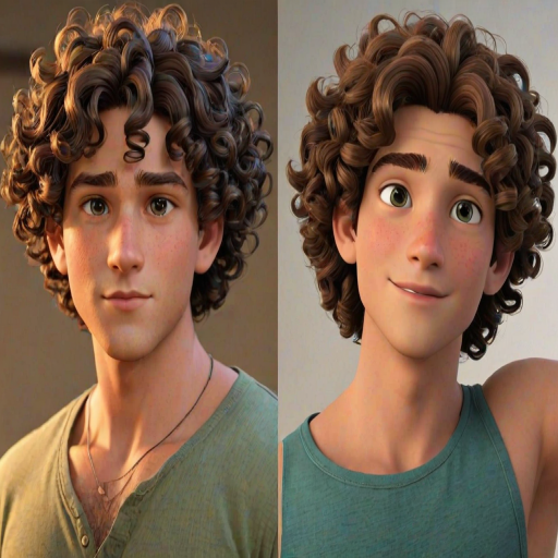 popular male cartoon characters with curly hair